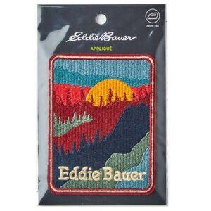 NWT Eddie Bauer Forest Sunset Embroidered Patch Iron On Applique Vivid Colorful